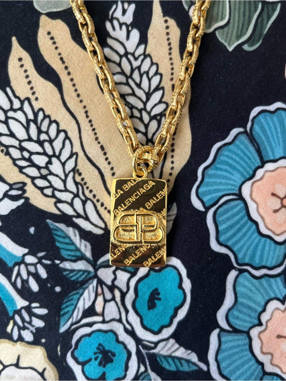 Balenciaga Gold Pendant Necklace 24” Custom Repurposed Charm Chain Read Desc - Picture 2 of 13